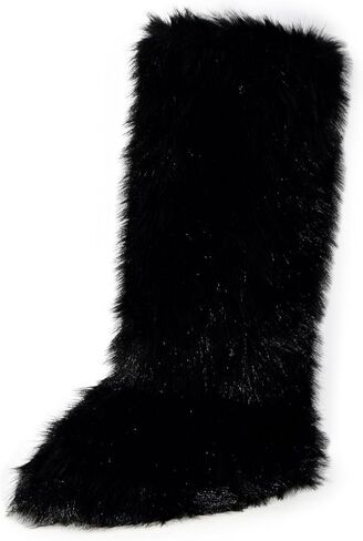 Wild Diva MELANIE-39 Women's Y2K Rave Trendy Fluffy Faux Fur Knee-High Winter Fashion Snow Boots in Saudi Arabia