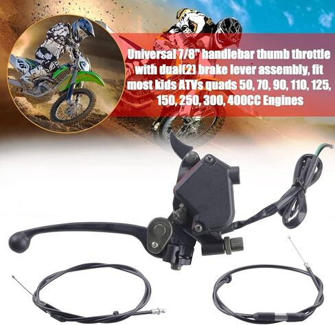 صمام خانق إبهام 7/8 بوصة مع رافعة فرامل مزدوجة Assy 50 و90cc كابل خانق متوافق مع 50cc 90cc 150cc 250cc ATV Quad Roketa Taotao Sunl Kazuma in Kuwait