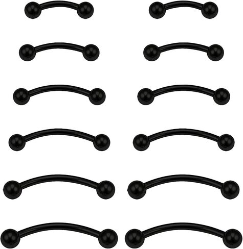 Eyebrow Piercing Jewelry Surgical Steel Vertical Labret Lip Jewelry Curved Barbell Tiny Eyebrow Rings Ear Rook Navel Small Belly Button Ring for Women Men 16g 6mm/8mm/10mm/12mm/14mm/16mm in Saudi Arabia