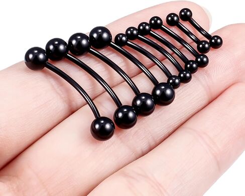 Eyebrow Piercing Jewelry Surgical Steel Vertical Labret Lip Jewelry Curved Barbell Tiny Eyebrow Rings Ear Rook Navel Small Belly Button Ring for Women Men 16g 6mm/8mm/10mm/12mm/14mm/16mm in Saudi Arabia