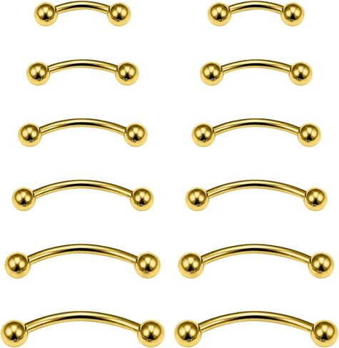 Eyebrow Piercing Jewelry Surgical Steel Vertical Labret Lip Jewelry Curved Barbell Tiny Eyebrow Rings Ear Rook Navel Small Belly Button Ring for Women Men 16g 6mm/8mm/10mm/12mm/14mm/16mm in Saudi Arabia
