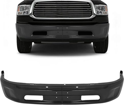 شريط وجه المصد الأمامي متوافق مع 2013-2018 Ram 1500 2019-2024 Ram 1500 بديل كلاسيكي لـ CH1002401 68160856AC W/O فتحات الاستشعار وفتحات مصابيح الضباب، مسحوق فولاذي مطلي باللون الأسود قطعتين in Saudi Arabia