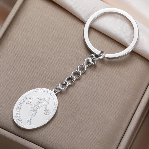 Dreamtimes St. Sebastian Medal Keychain for Men Women Stainless Steel Religious Saint Patron of Athletes Catholic Keychain in Saudi Arabia