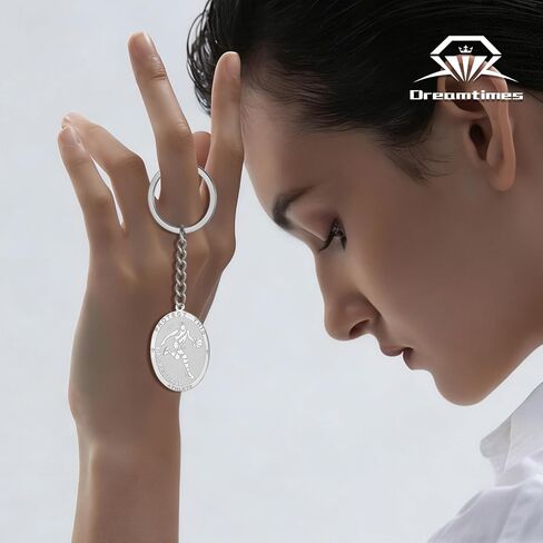 Dreamtimes St. Sebastian Medal Keychain for Men Women Stainless Steel Religious Saint Patron of Athletes Catholic Keychain in Saudi Arabia