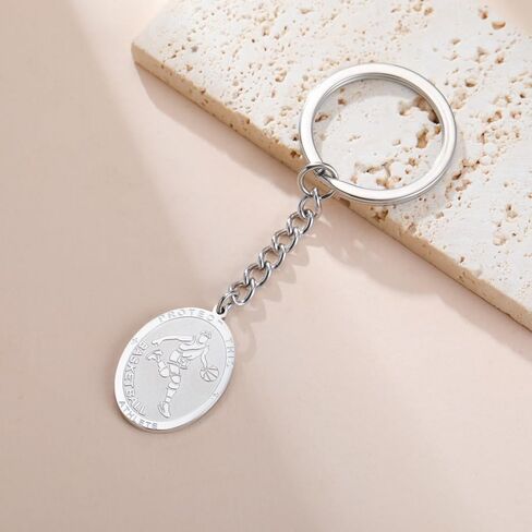 Dreamtimes St. Sebastian Medal Keychain for Men Women Stainless Steel Religious Saint Patron of Athletes Catholic Keychain in Saudi Arabia