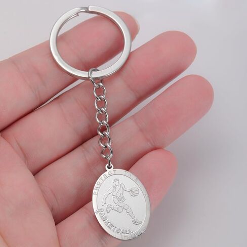 Dreamtimes St. Sebastian Medal Keychain for Men Women Stainless Steel Religious Saint Patron of Athletes Catholic Keychain in Saudi Arabia