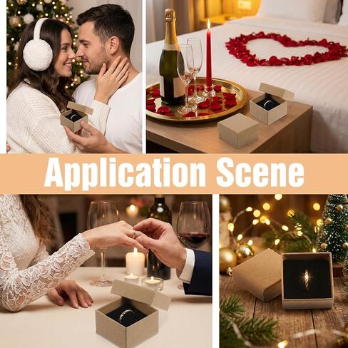 MAQUITA 100 Pack Ring Box Jewelry Gift Boxes Small Boxes Square Cardboard Jewelry Boxs with Foam Mini Earring Packing Box for Ring and Earring (2x2x1.2 Inch) in Saudi Arabia