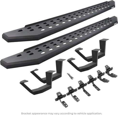Go Rhino RB20 Running Boards, Mounting Brackets, & 2 Pair of Drop Steps | Galvanized Steel, Protective Bedliner Coating | 6942358020T | Fits 2015-2024 Chevrolet Colorado & GMC Canyon Crew Cab Pickup in Saudi Arabia