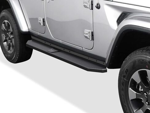 APS 6in (Black Stainless Steel Flat Style) Running Boards Nerf Bars Side Step Compatible with Jeep Wrangler JL 2018-2026 4-Door (Include 21-26 4xe) (Factory sidesteps or rock rails have to be removed) in Saudi Arabia