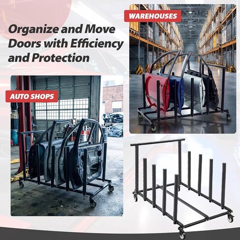 عربة تخزين باب السيارة من BBTO، حامل دعامة لباب السيارة بأربعة عجلات مع عجلات قفل، وبطانة إسفنجية واقية ومنطقة مخصصة، وعربة متنقلة للسيارات موفرة للمساحة لورشة عمل مستودع المرآب in Saudi Arabia