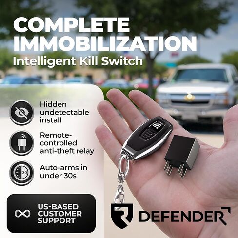 Defender Anti-Theft Intelligent Kill Switch Immobilizer for GM Trucks ('99-'18) Silverado/Sierra 1500 & 2500/3500, & SUVs ('95-'20) Suburban/Tahoe/Yukon - Remote-Controlled Engine Disabler in Saudi Arabia