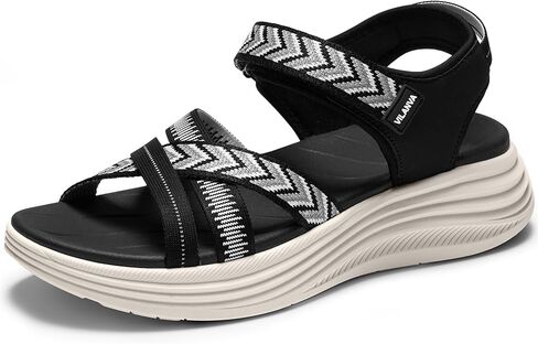 Vilanva Women's Comfortable Orthopedic Platform Walking Sandals with Arch Support Adjustable Buckle and Cushioned Midsole for Casual Sport Summer in Saudi Arabia