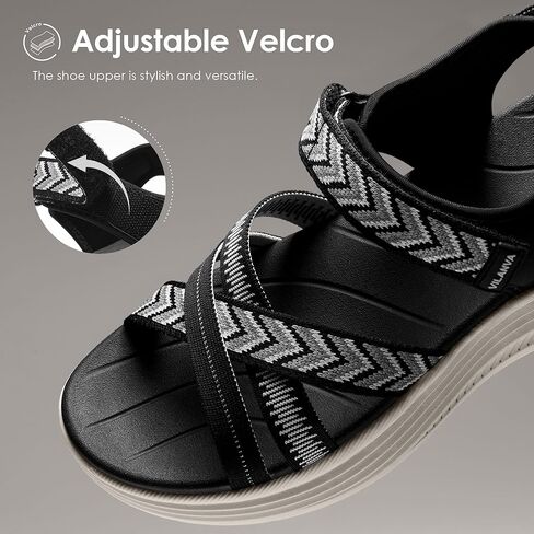 Vilanva Women's Comfortable Orthopedic Platform Walking Sandals with Arch Support Adjustable Buckle and Cushioned Midsole for Casual Sport Summer in Saudi Arabia