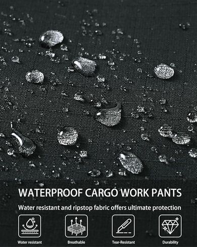 الرجال العمل السراويل Ripstop مقاومة للماء السراويل البضائع الرجال مع 7 جيوب التكتيكية سراويل للتسلق البناء الجيش الأخضر 42Wx30L in Kuwait