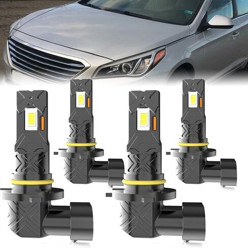 مناسب لمصابيح الإضاءة Hyundai Tucson 2005-2013، مجموعة مصابيح الضباب ذات الشعاع العالي/المنخفض، التوصيل والتشغيل، 4 قطع in Kuwait