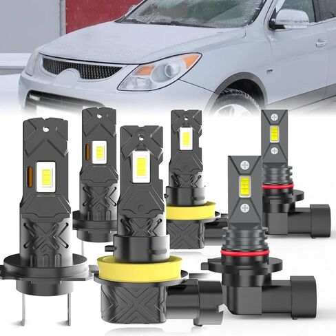 مناسب لمصابيح الإضاءة Hyundai Tucson 2005-2013، مجموعة مصابيح الضباب ذات الشعاع العالي/المنخفض، التوصيل والتشغيل، 4 قطع in Kuwait