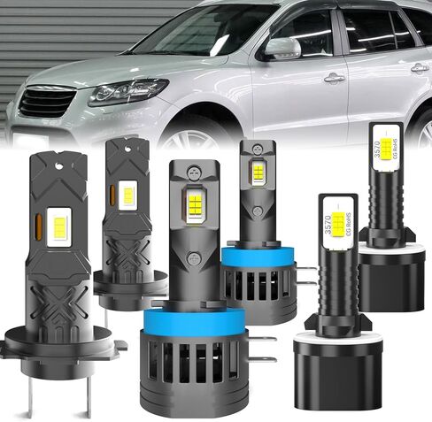 مناسب لمصابيح الإضاءة Hyundai Tucson 2005-2013، مجموعة مصابيح الضباب ذات الشعاع العالي/المنخفض، التوصيل والتشغيل، 4 قطع in Kuwait