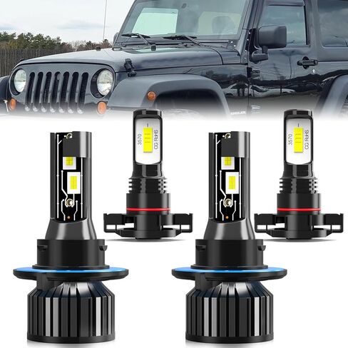 مناسب لمصابيح الإضاءة Jeep Wrangler 2010-2022، مجموعة مصابيح الضباب ذات الشعاع العالي/المنخفض، التوصيل والتشغيل، 4 قطع in Kuwait
