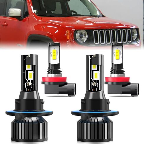 Fit For Jeep Wrangler 2010-2022 light Bulbs, High/Low Dual Beam Fog Lights Combo, Plug and Play, 4 PCS in Saudi Arabia