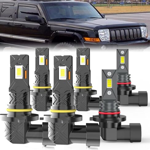 مناسب لمصابيح الإضاءة Jeep Wrangler 2010-2022، مجموعة مصابيح الضباب ذات الشعاع العالي/المنخفض، التوصيل والتشغيل، 4 قطع in Kuwait