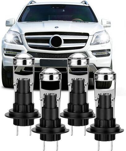 Super-Bright Light Bulbs with HD Condenser Large Lens Fit for Mercedes-Benz E GL GLK ML H7 High Beam H7 Low Beam with Cooling Fan 15000RPM 6000-6500K Plug and Play Pack of 4 in Saudi Arabia