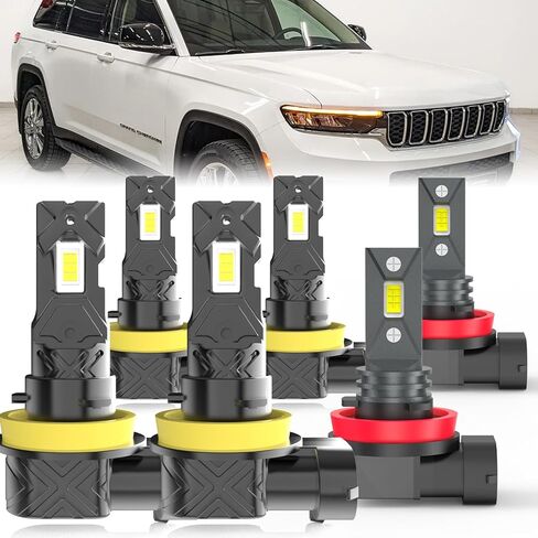مناسب لمصابيح الإضاءة Jeep Wrangler 2010-2022، مجموعة مصابيح الضباب ذات الشعاع العالي/المنخفض، التوصيل والتشغيل، 4 قطع in Kuwait