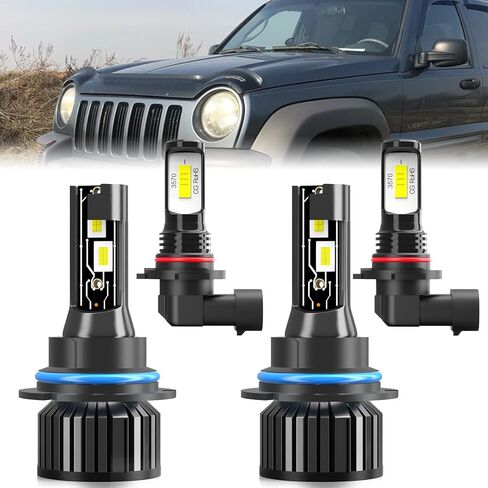 مناسب لمصابيح الإضاءة Jeep Wrangler 2010-2022، مجموعة مصابيح الضباب ذات الشعاع العالي/المنخفض، التوصيل والتشغيل، 4 قطع in Kuwait