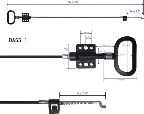 Recliner Sofa and Reclined Chair Replacement Cable D Handle Pull Type, S-Shaped(Z Tip) End, Total Cable Length (Include Handle) : 29inch, Exposed Length:3.5inch DASS-1, 2Pcs in Kuwait