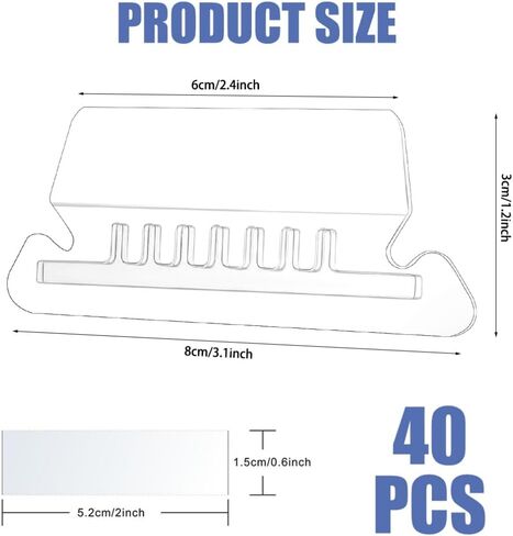 علامات تبويب مجلد الملفات 40 قطعة من ملصقات مجلد الملفات المعلقة وعلامات تبويب حفظ الملفات البلاستيكية الشفافة وإدراج الورق لتحديد سريع مع صندوق تخزين in Kuwait