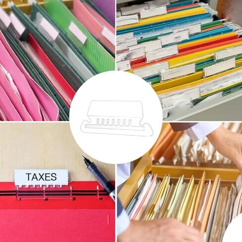 علامات تبويب مجلد الملفات 40 قطعة من ملصقات مجلد الملفات المعلقة وعلامات تبويب حفظ الملفات البلاستيكية الشفافة وإدراج الورق لتحديد سريع مع صندوق تخزين in Kuwait