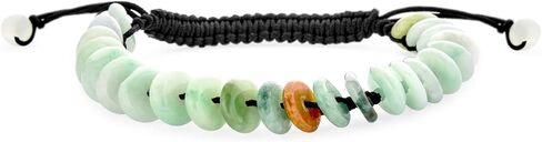 Boho Natural Gemstone Blue Turquoise Black Brown Tiger Eye Red Lime Orange Jasper Green Jade Malachite Stones Chakra Stacking Bolo Bracelet Gold Plated Stainless Steel Rondel Tube Beads Cord 7-9" in Saudi Arabia