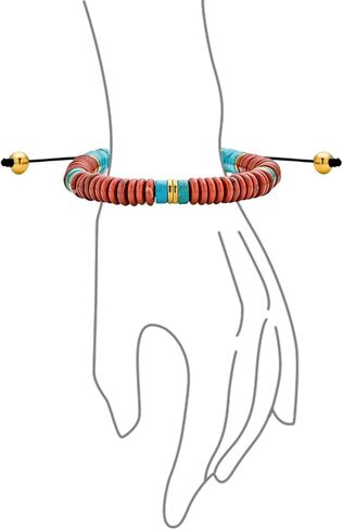Boho Natural Gemstone Blue Turquoise Black Brown Tiger Eye Red Lime Orange Jasper Green Jade Malachite Stones Chakra Stacking Bolo Bracelet Gold Plated Stainless Steel Rondel Tube Beads Cord 7-9" in Saudi Arabia