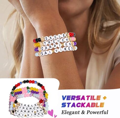 AICase for 21 pilots Merch Twenty One Pilots Gifts Inspired Bracelets 4 Pcs Stackable Stretch Beaded Friendship Bracelets Outfit Vinyl Poster Sticker Merchandise Gifts for Fans Birthday Christmas in Saudi Arabia