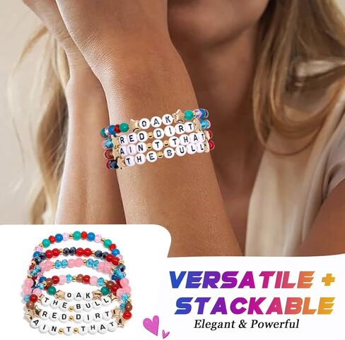 AICase for Treaty Oak Revival Merch Gifts Inspired Bracelets 4 Pcs Stackable Stretch Beaded Friendship Bracelets Shirt Outfit Vinyl Poster Sticker Merchandise Gifts for Fans Women Birthday Christmas in Saudi Arabia