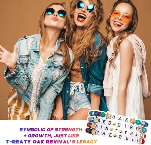 AICase for Treaty Oak Revival Merch Gifts Inspired Bracelets 4 Pcs Stackable Stretch Beaded Friendship Bracelets Shirt Outfit Vinyl Poster Sticker Merchandise Gifts for Fans Women Birthday Christmas in Saudi Arabia