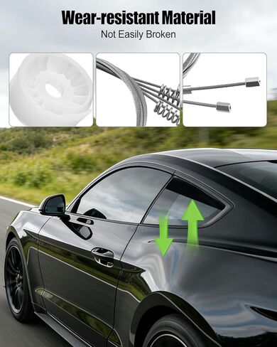 Rear Quarter Window Regulator Repair Kit Compatible with Ford Mustang MK5 S197 2-Door Convertible Coupe 2005-2014 in Kuwait