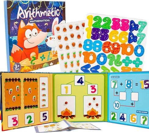 مجموعة برينزو للأرقام المغناطيسية والكتب الحسابية، 96 قطعة من ألعاب الرياضيات مع ألعاب الجمع والطرح، مغناطيس أرقام لتعلم الأطفال، ألعاب تعليمية محمولة للمدرسة المنزلية والفصول الدراسية in Kuwait