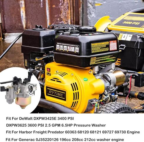 DXPW3425 Carburetor Kit Fit For DeWalt DXPW3425E 3400 PSI DXPW3625 3600 PSI 2.5 GPM 6.5HP Pressure Washer, For Harbor Freight Predator 60363 68120 Engine Parts Carb With Air Filter in Saudi Arabia