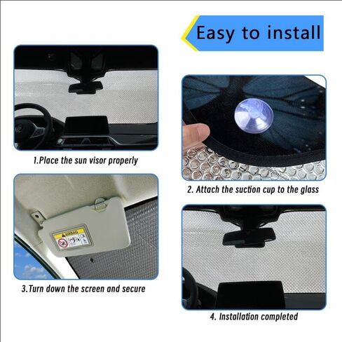 Pink Bow Ribbon Sun Visor for Car Windshield Shade, Car Shade Front Windshield, Cars Shield Sun Protector to Keep Cooler Vehicle Automotive Sunshade Interior Sun Heat and UV Protection 55 * 27.5in in Saudi Arabia
