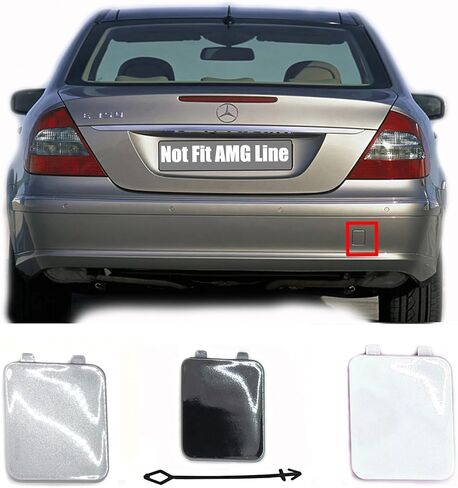 غطاء السحب الخلفي لـ 03-09 Mercedes-Benz E-Class W211 AMG Line Fit E200 E220 E240 E280 E320 E420 E430 E500 E550 E55 E63 2003 2004 2005 2006 2007 2008 2009 غطاء العين باللون الأسود in Kuwait