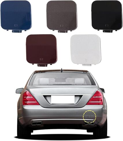 Car Rear Bumper Tow Hook Cover Compatible with Mercedes-Benz S-Class W221 2010 2011 2012 2013 Small Lid Towing Eye Cap A2218850022 Black in Saudi Arabia