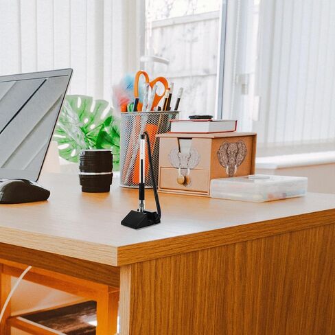 Sewroro 4pcs Black 0.5mm Multi-function Desktop Sign Pens with Stand, Desk Fixed Plastic Office Business Counter Writing Gel Pens for Hotel and Reception Use in Saudi Arabia