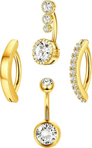 UBGICIG 14G حلقات زر البطن المتدلية للنساء - 316L حلقات زر البطن من الفولاذ الجراحي دمعة أوبال تشيكوسلوفاكيا الفرس مجوهرات ثقب البطن in Kuwait