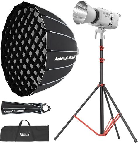 GODOX Light Kit، LE200Bi إضاءة الإخراج المستمر، طقم إضاءة Godox مع Softbox سريع التحرير، حامل 280 سم / 9.18 قدم، 2800K-6500K، CRI 98+، تحكم بلوتوث / DMX للاستوديو، صناعة الأفلام باللون الأسود - قطعة واحدة in Saudi Arabia