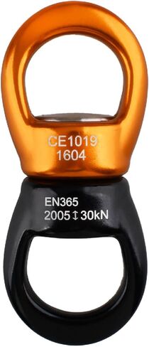 JEELAD 30kN Swing Swivel Rotational Safety Device Hanging Accessory for Rock Climbing Hanging Hammock Web Tree Swing Aerial Dance Children's Swing Spinner Hanger (Black & Yellow) in Kuwait