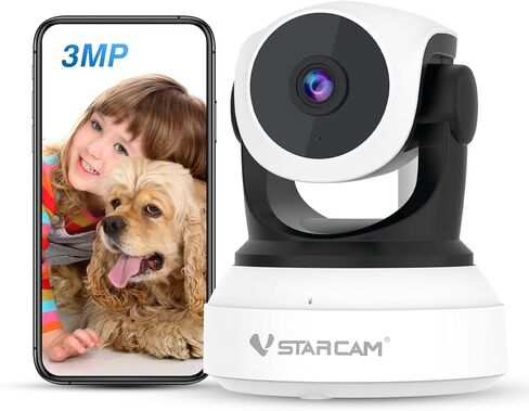 VSTARCAM 1080P Wide-Angle One Lens Wireless Indoor Cameras for Home Security, Color Night Vision, Motion Detection, Two-Way Audio in Saudi Arabia