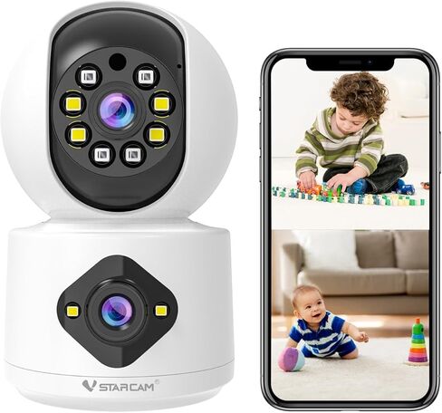VSTARCAM 1080P Wide-Angle One Lens Wireless Indoor Cameras for Home Security, Color Night Vision, Motion Detection, Two-Way Audio in Saudi Arabia