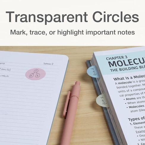 Redi-Tag Transparent Sticky Notes, 12 Pads Per Pack, Circle Sticky Notes, Round Adhesive Notes, Small Sticky Tabs for Organizing, 1 inch Diameter, 12 Pastel Colors (1016719) in Saudi Arabia
