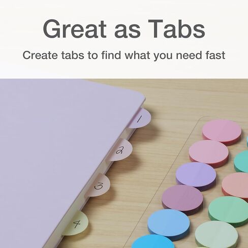 Redi-Tag Transparent Sticky Notes, 12 Pads Per Pack, Circle Sticky Notes, Round Adhesive Notes, Small Sticky Tabs for Organizing, 1 inch Diameter, 12 Pastel Colors (1016719) in Saudi Arabia