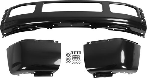 شريط وجه المصد الأمامي متوافق مع 2005-2007 Ford F-250 F-350 Super Duty Excursion استبدال لـ 5C3Z17757CAA FO1002393 W/O Fender Flare Holes فولاذ مطلي باللون الأسود in Saudi Arabia
